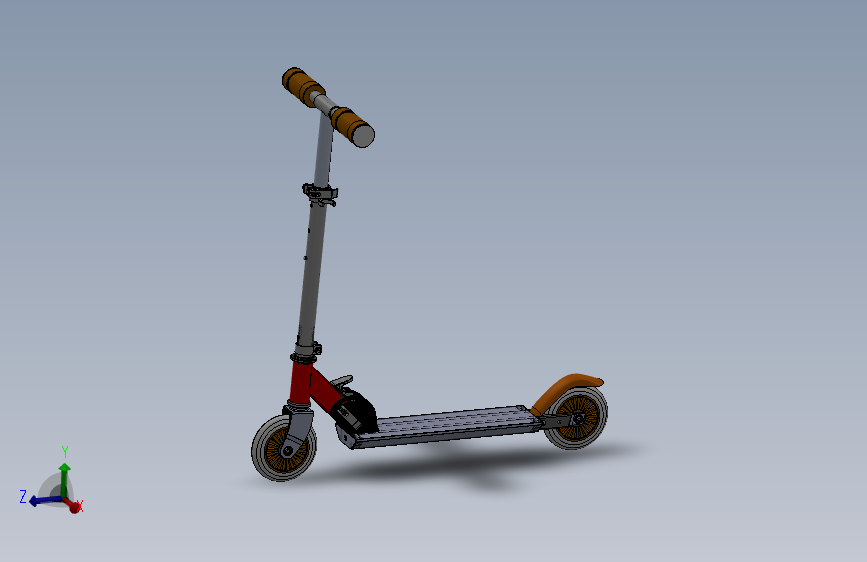 滑板车120儿童滑板车三维SW模型