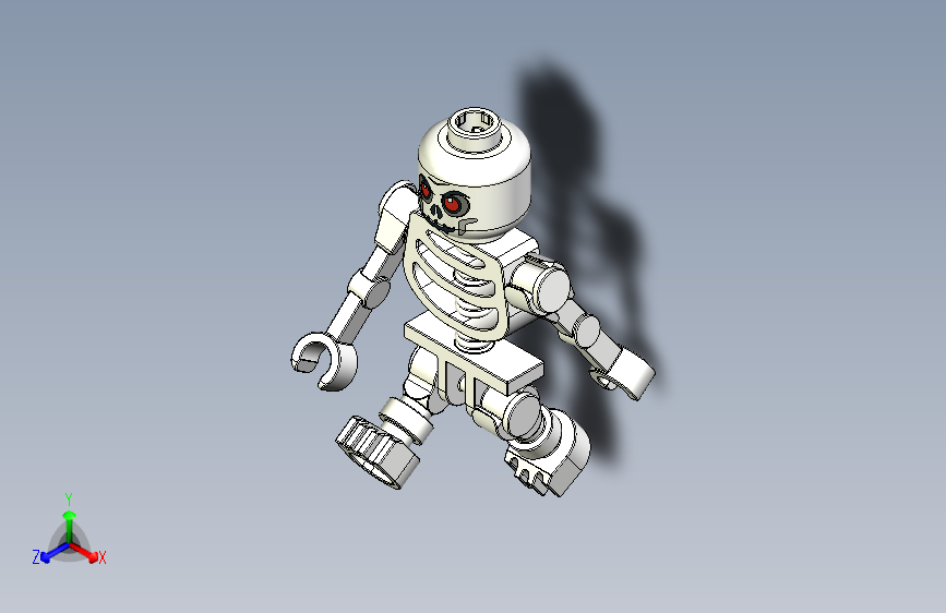 B2002536-乐高城堡骷髅战士 黑白小人