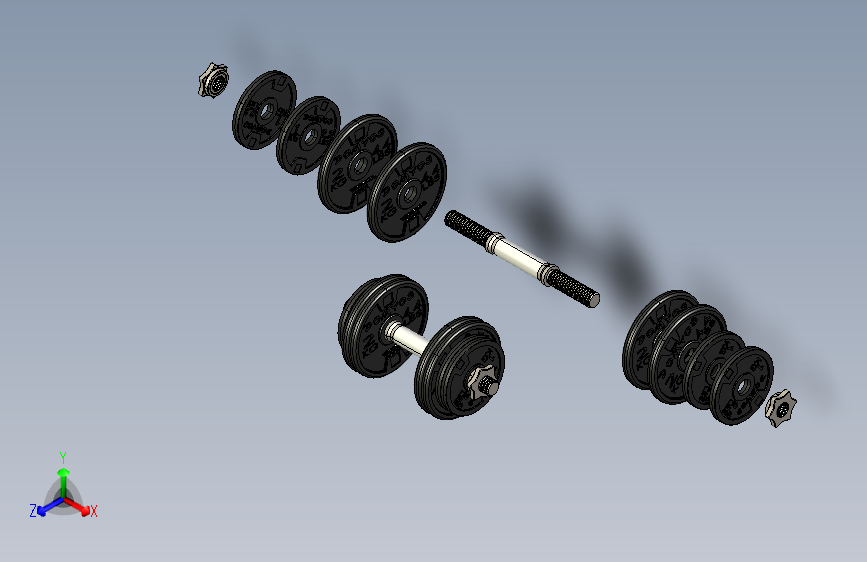 B3002162-哑铃 14x2=28 公斤 所有部件包括在内