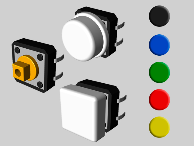 A2002796-12mm 无帽按钮 圆形&方形帽