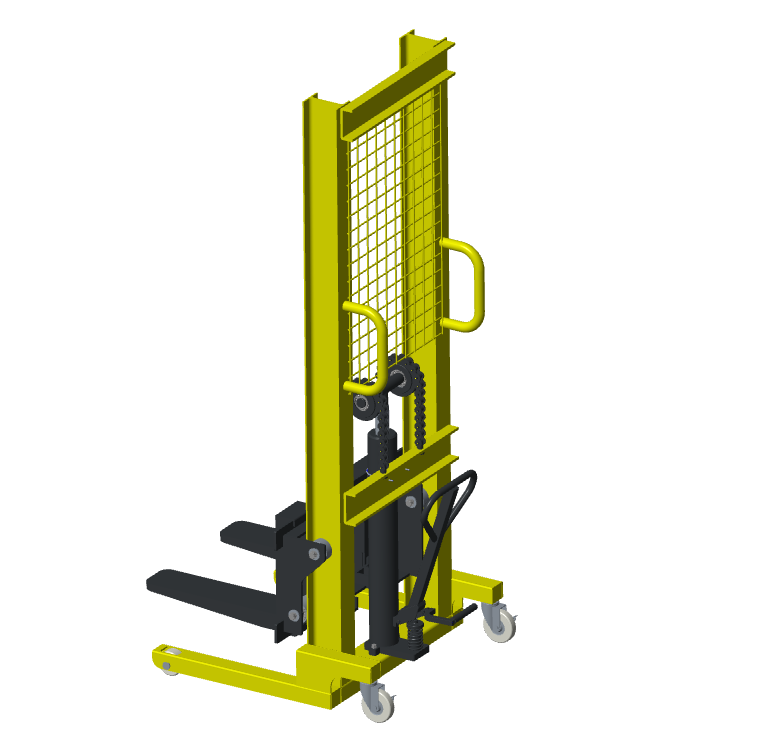 手动液压叉车设计图纸三维PROE模型