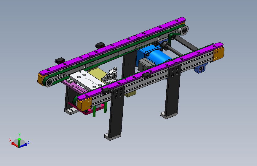 中间顶升机构双带皮带机
