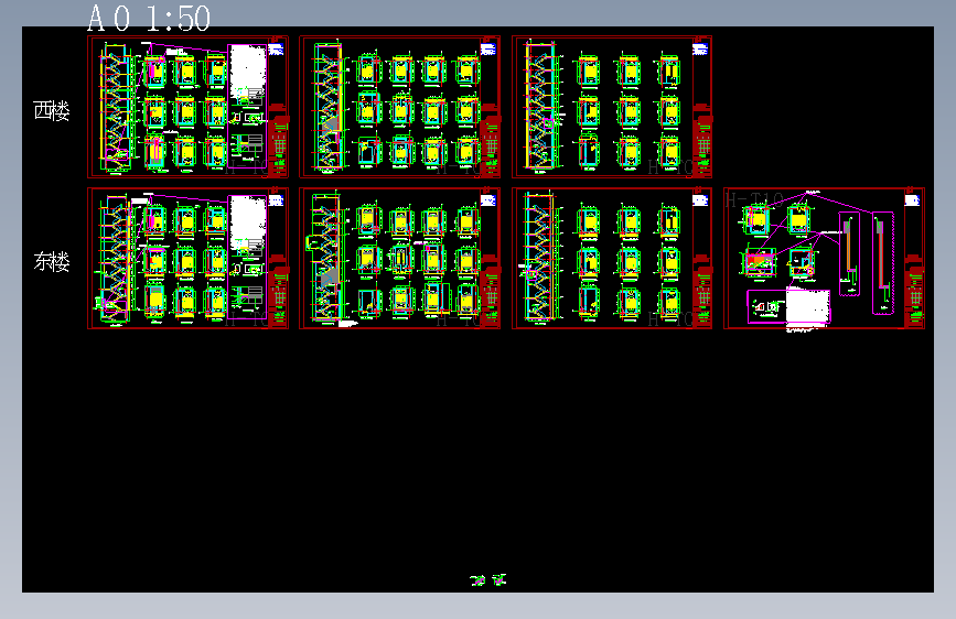 广州白云国际机场三期扩建工程配套旅客过夜用房项目楼梯封堵CAD图纸