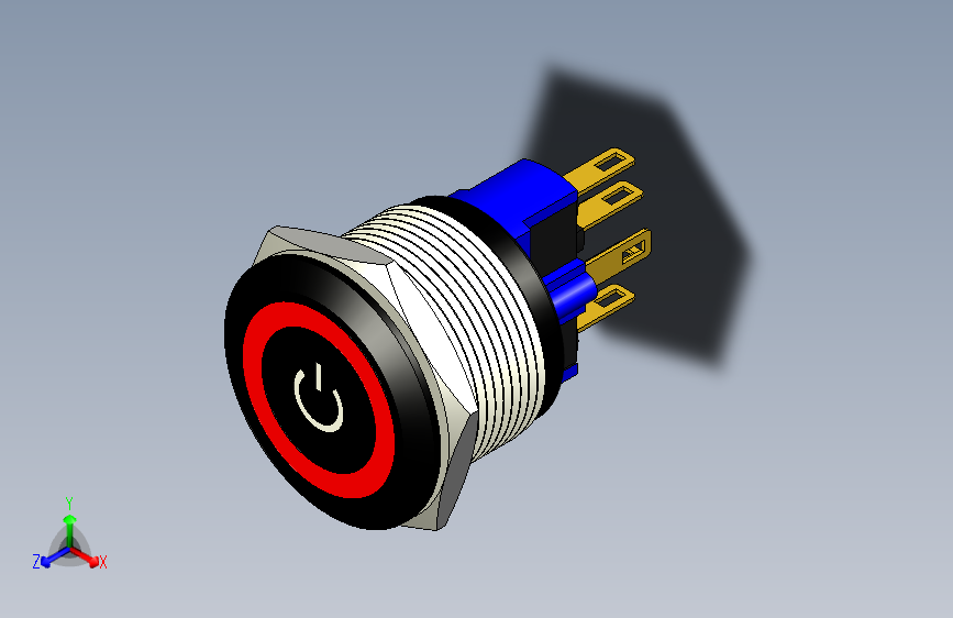 B2002768-按钮开关 12V 2216mm 金属 LED 亮灯 按钮式