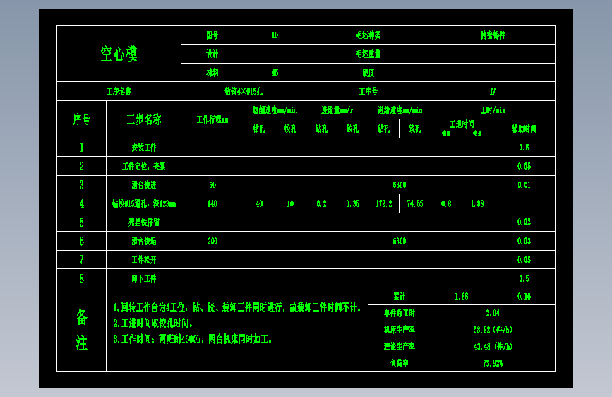 空心模加工工艺及专用机床设计
