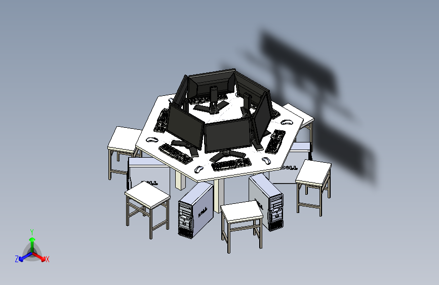 六座环形办公桌