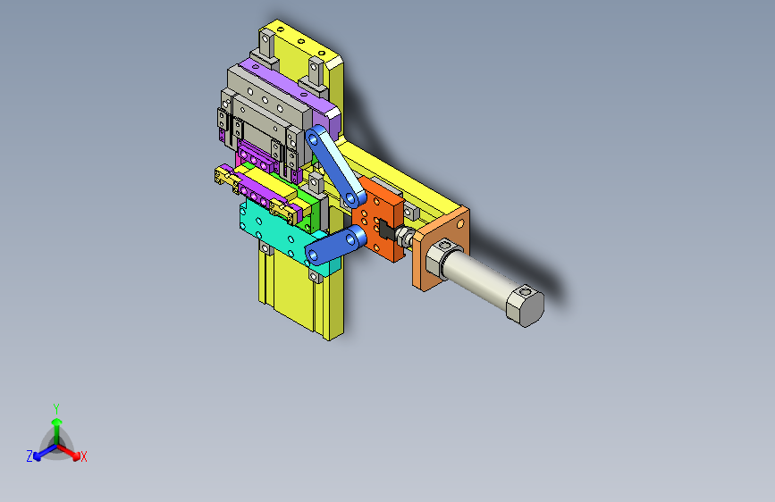 气缸驱动的对中夹紧机构