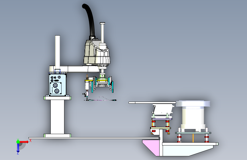 光纤活动连接器插芯组装工作站 俯视图
