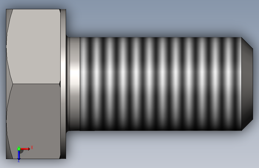 GB/T5781-2000六角头螺栓全螺纹C级M10×20 俯视图