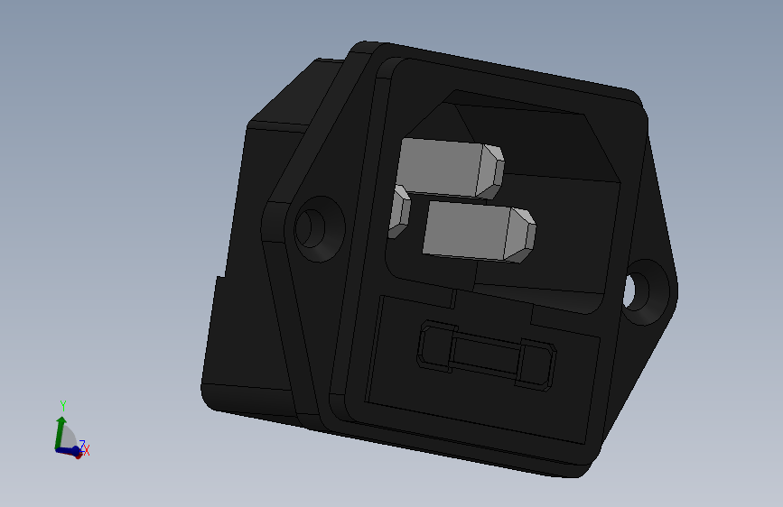 电源插座（带安装孔）