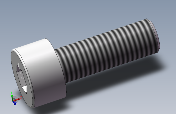 三维GB-T 70.1-2000 内六角圆柱头螺钉 M4×12