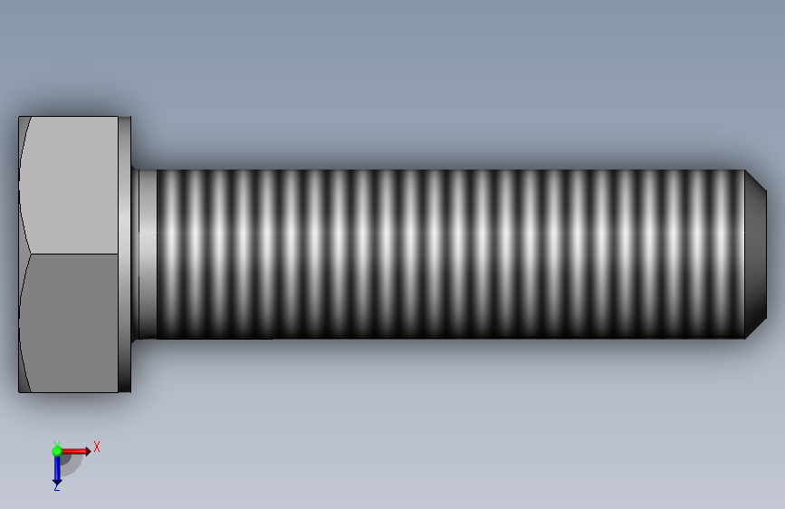 GB/T5781-2000六角头螺栓全螺纹C级M8×30 俯视图