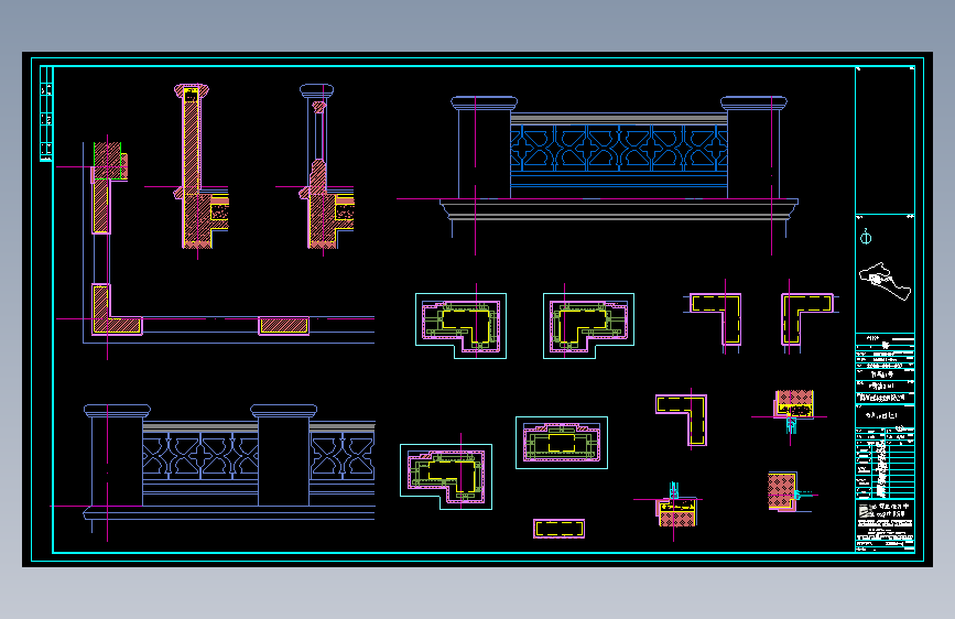 杭州某别墅区石材装饰CAD图8
