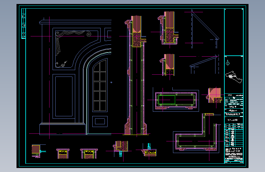 杭州某别墅区石材装饰CAD图9
