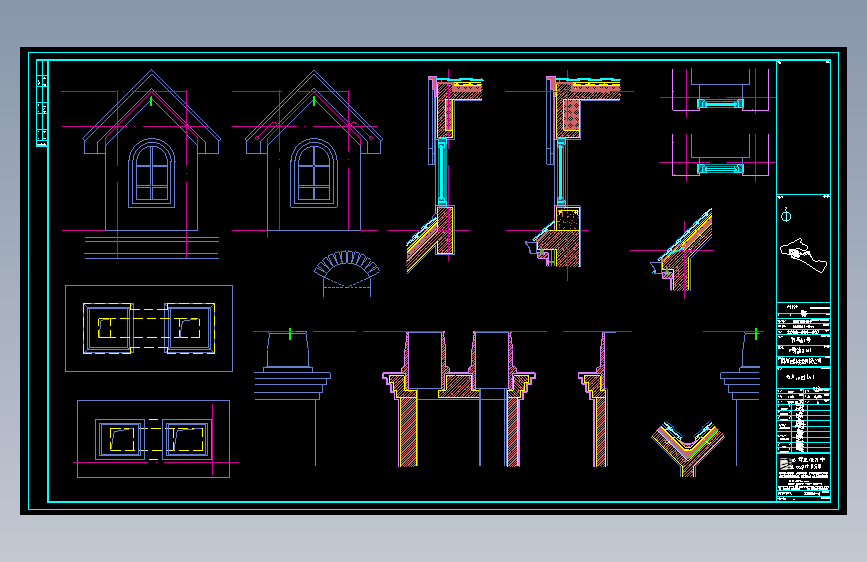 杭州某别墅区石材装饰CAD图13