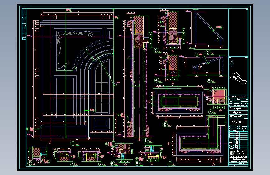 某别墅区石材装饰CAD图