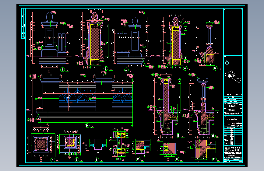 某别墅区石材装饰CAD图7