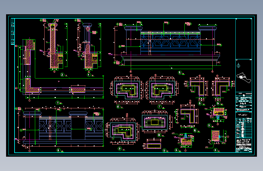 某别墅区石材装饰CAD图8