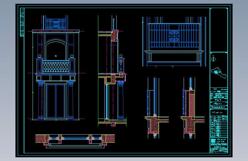 某别墅石材装饰CAD图7