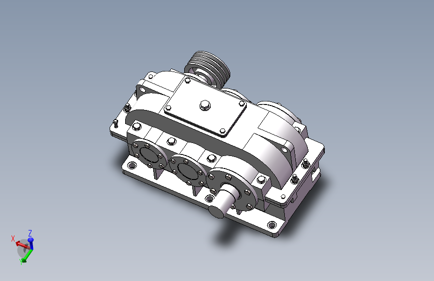 二级圆柱斜齿轮减速机减速箱减速器三维SW+CAD+说明书