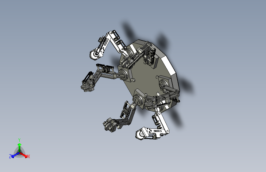 六足机器人设计模型+图纸 1048840