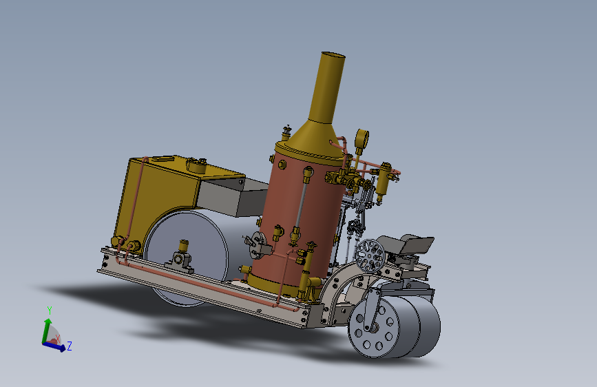 A2003071-呼叫击发串联蒸汽压路机模型