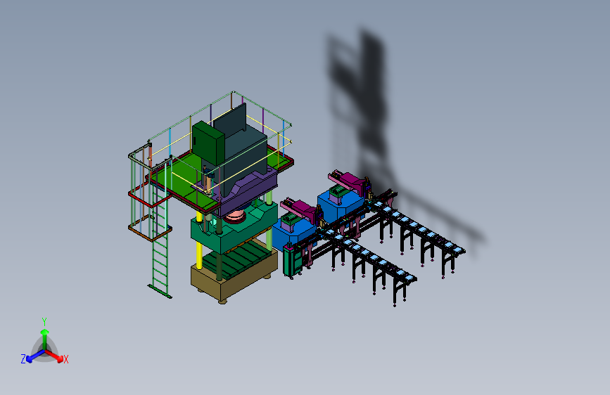 自动冲压线上的产品中转台