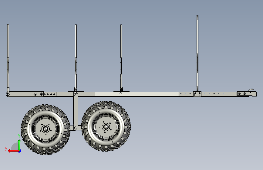 A3002473-ATV拖车,木拖车 背面视图