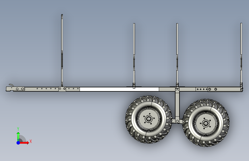 A3002473-ATV拖车,木拖车 正面视图