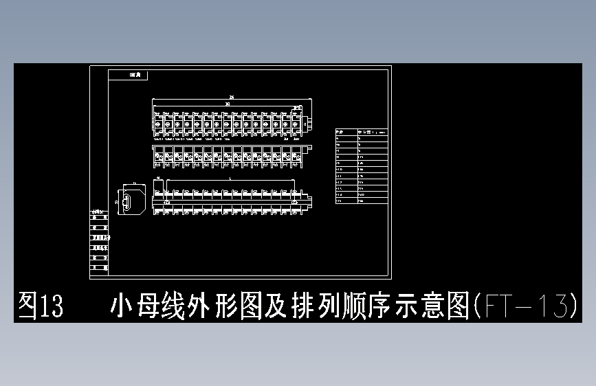 附图13  小母线外形图及排列顺序示意图（FT-13）