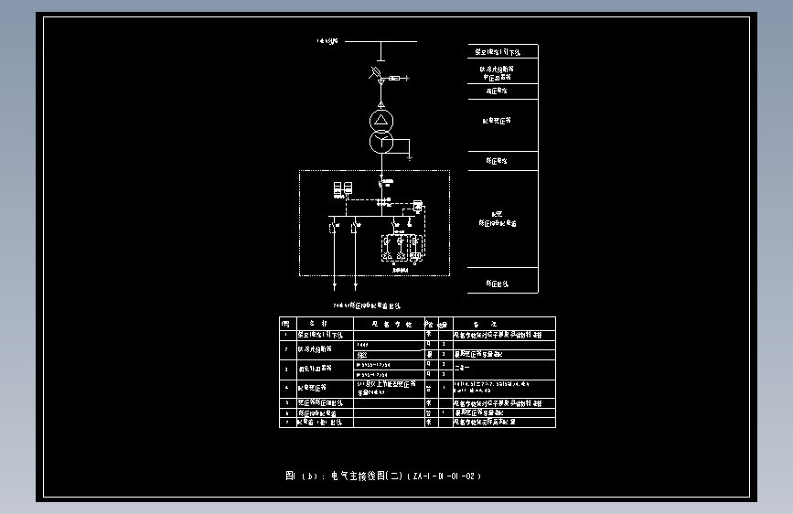图1(b)电气主接线图(二)（ZA-1-D1-01-02）