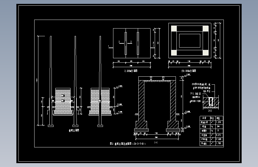 图5  基础平面剖面图（ZA-3-T-01）