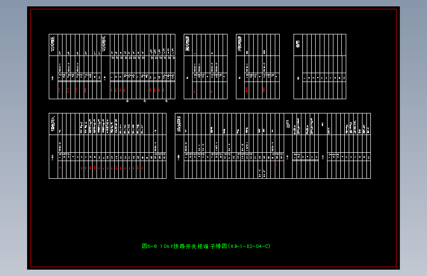 图6-8 10kV线路开关柜端子排图(KB-1-D2-04-C)