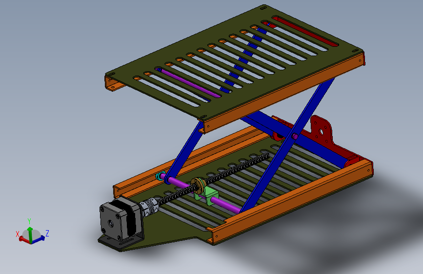 紧凑型剪式升降平台——丝杠驱动机构