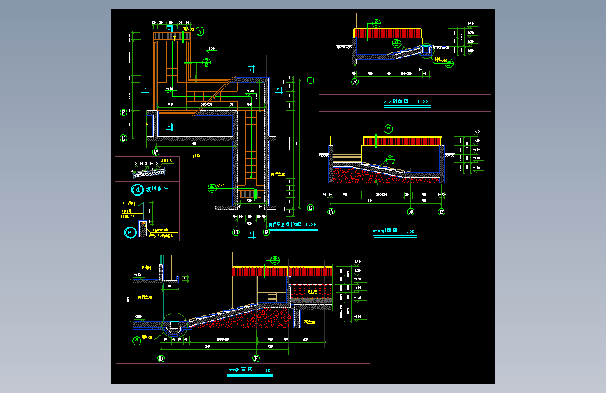 013-自行车坡道平剖面图