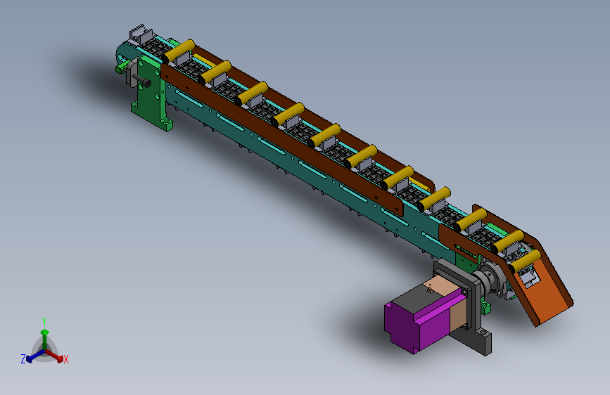带载具的链条回流输送机构