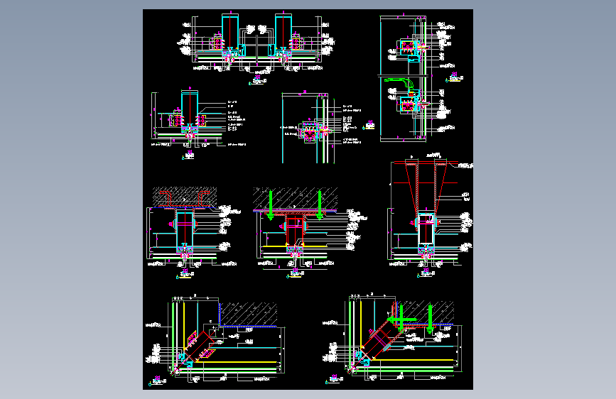 077-隐框玻璃幕墙窗结构节点