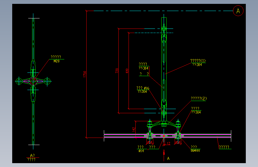 236-拉杆式点式幕墙节点（三）