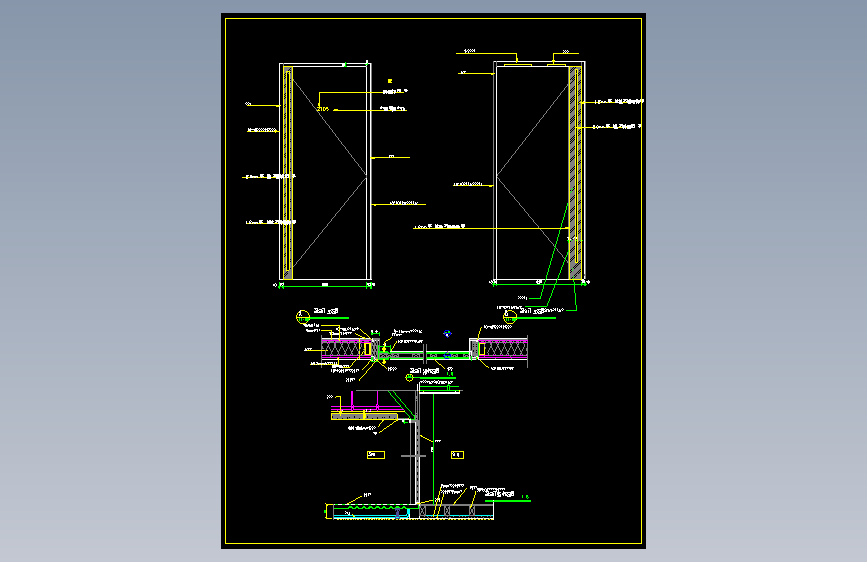 办公室单开门详图