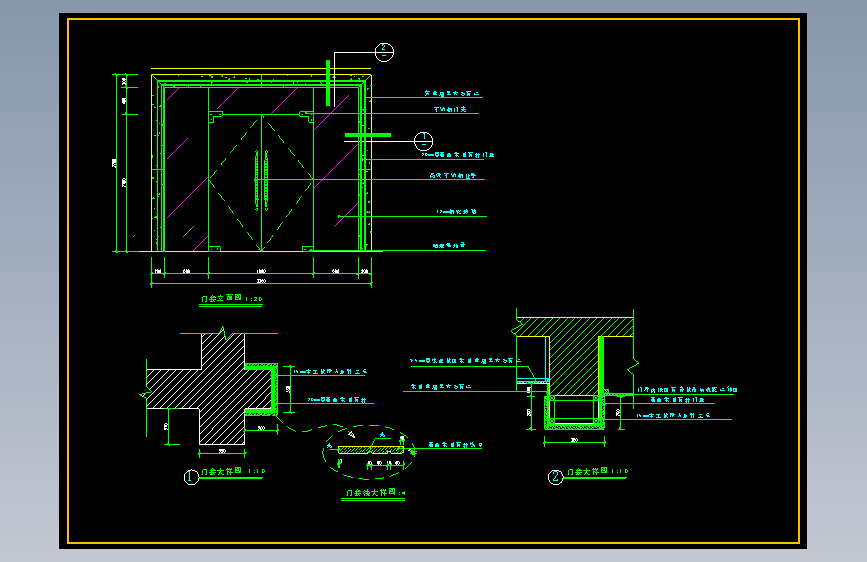 钢化玻璃双开门详图