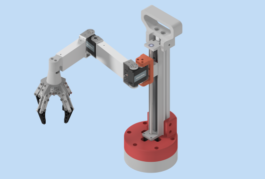 带四指末端夹爪的小型SCARA机械臂