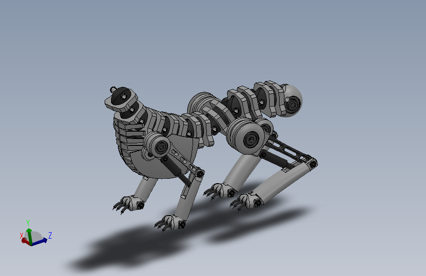 机械四足动物三维建模