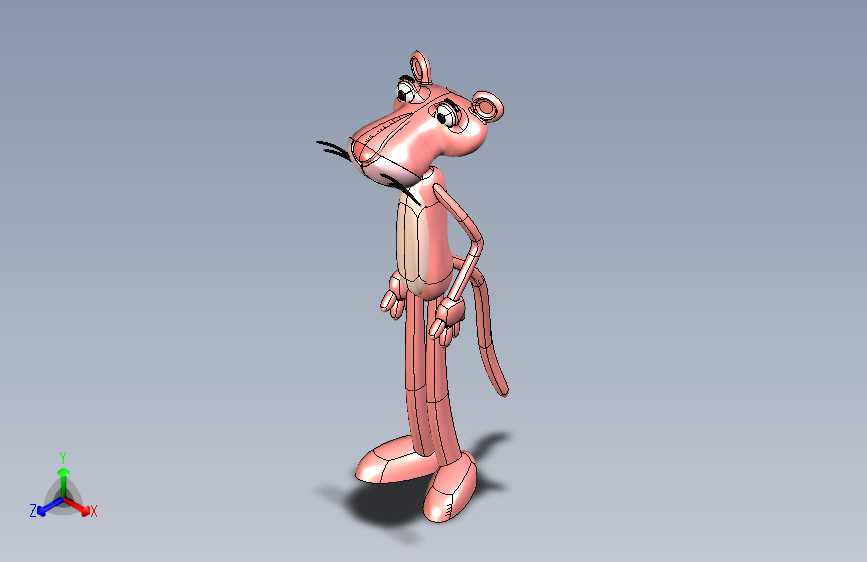 可3D打印粉红豹三维模型
