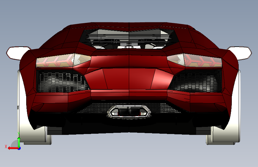 兰博基尼跑车aventador-75 背面视图