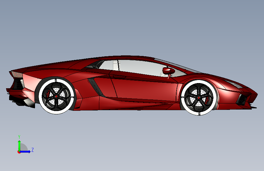 兰博基尼跑车aventador-75 左侧视图