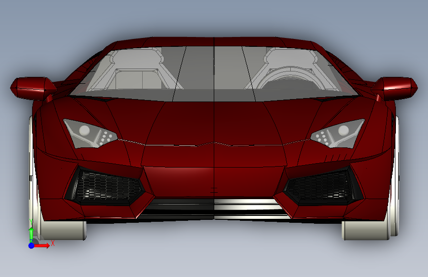 兰博基尼跑车aventador-75 正面视图