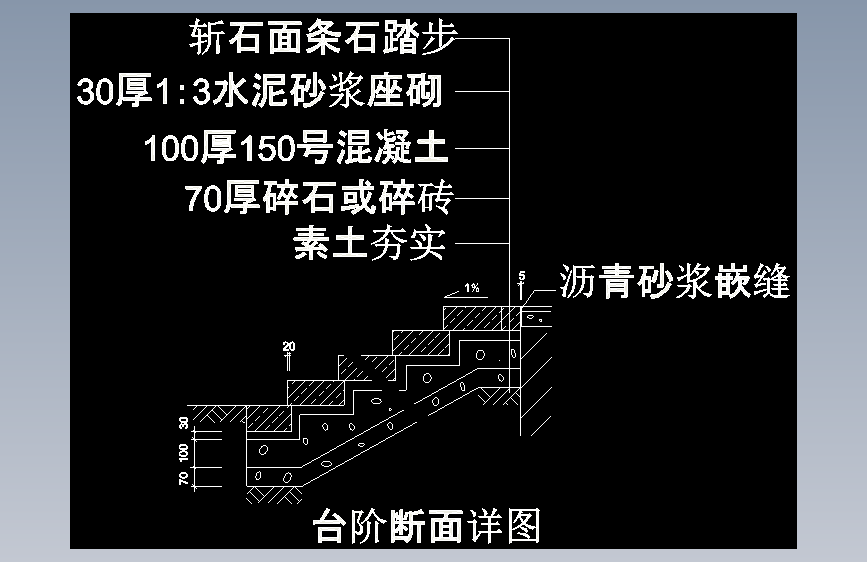 建筑设计院CAD节点大样详图块外墙屋地面防水钢楼梯 (1086)