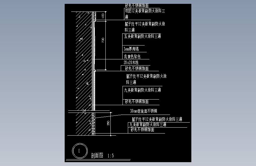 墙面软包剖面图