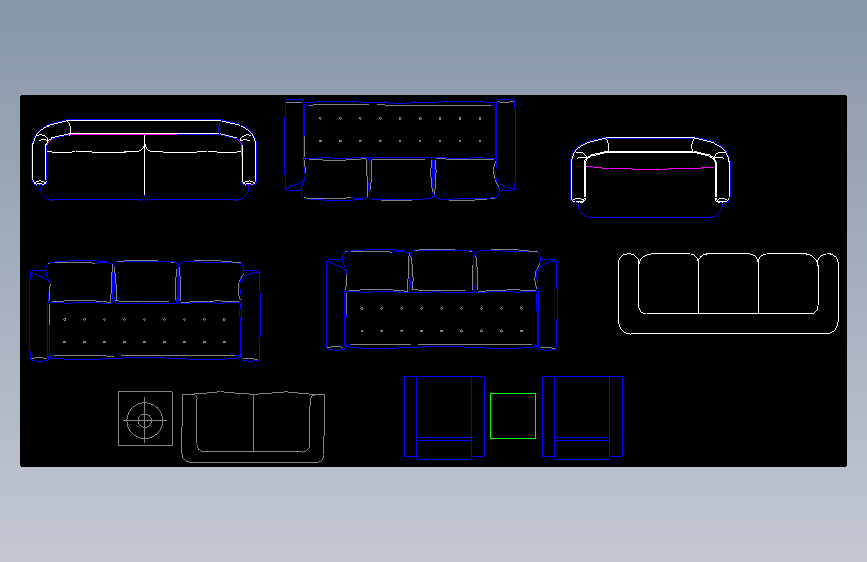 沙发椅子平面图-2