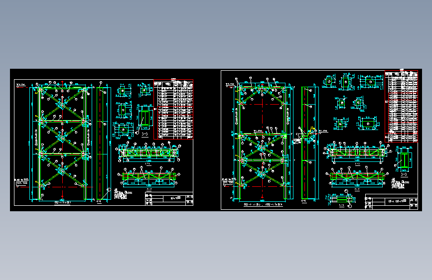 支架钢柱及节点详图